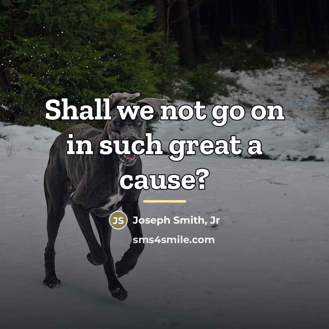 “Shall we not go on in such great a cause?…” quote by Joseph Smith, Jr
