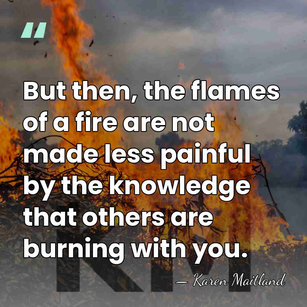 But then, the flames of a fire are not made less painful&hellip; - Karen Maitland