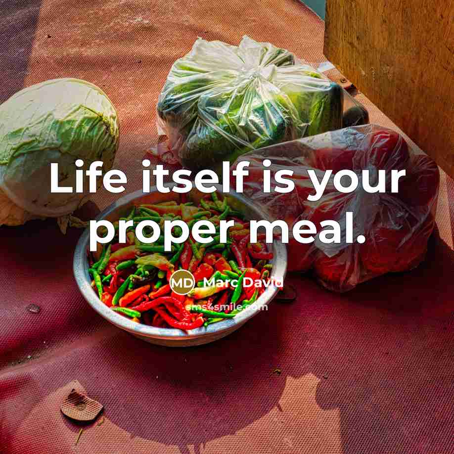 “Life itself is your proper meal.…” quote by Marc David