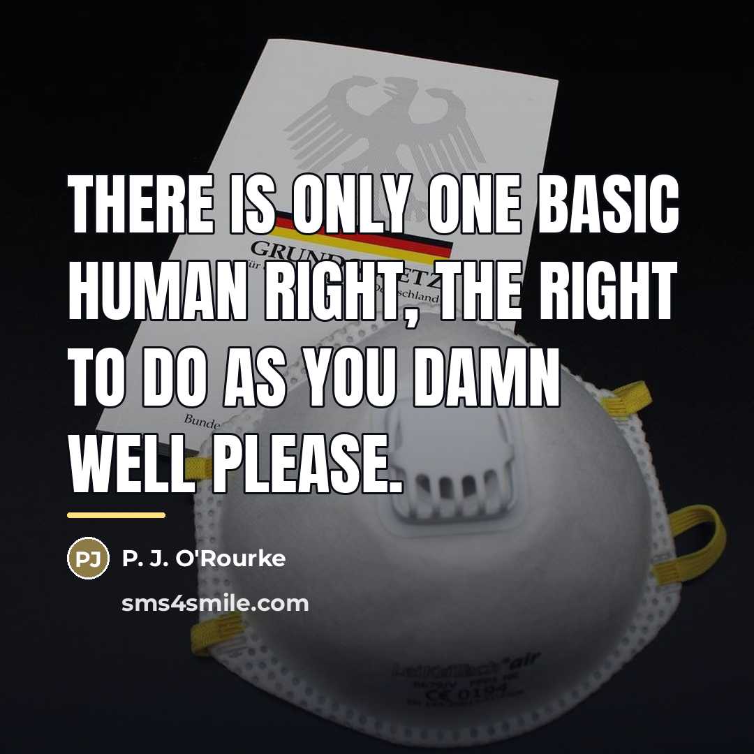“There is only one basic human right, the right to…” quote by P. J. O'Rourke