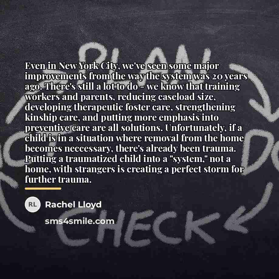“Even in New York City, we've seen some major improvements…” quote by Rachel Lloyd