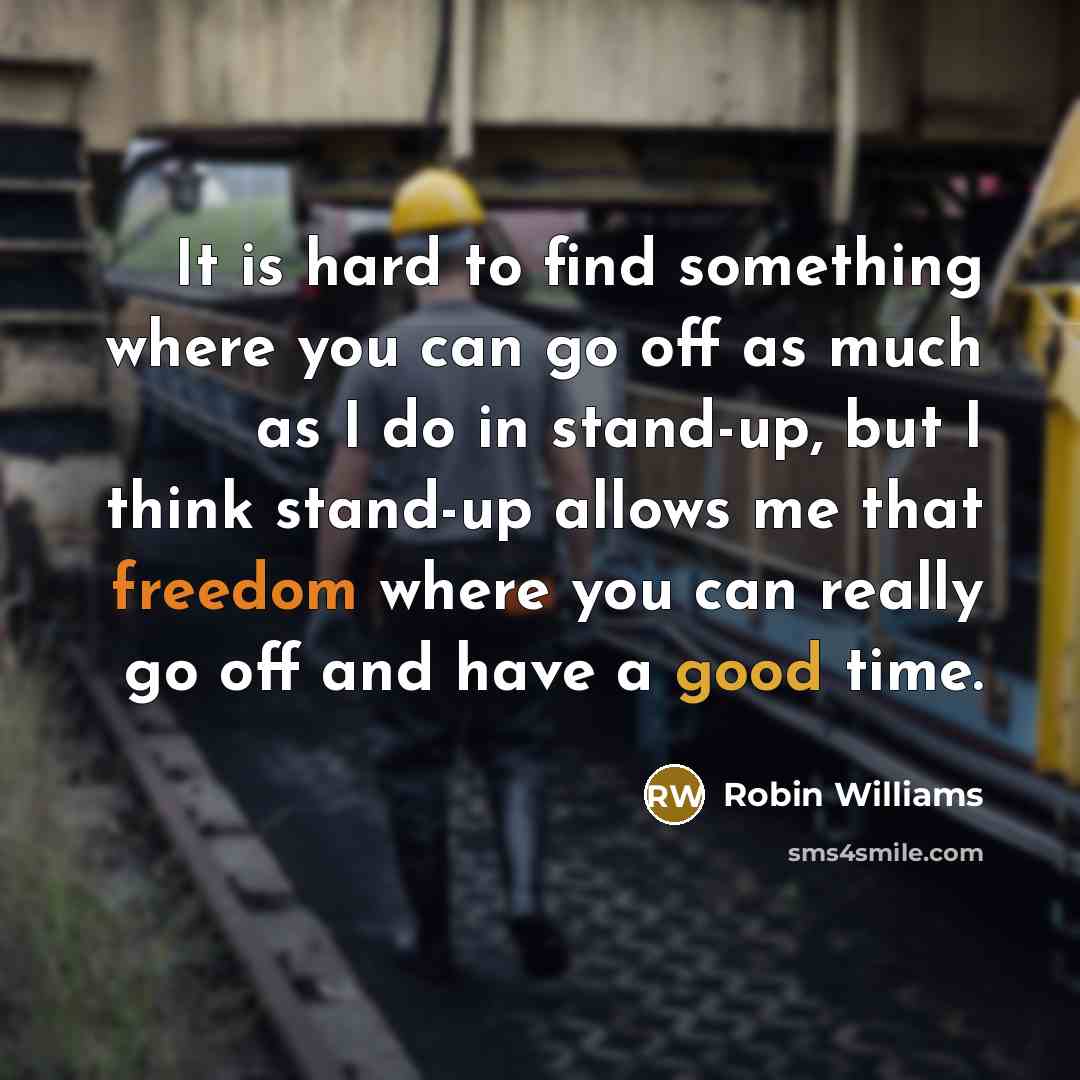 “It is hard to find something where you can go…” quote by Robin Williams