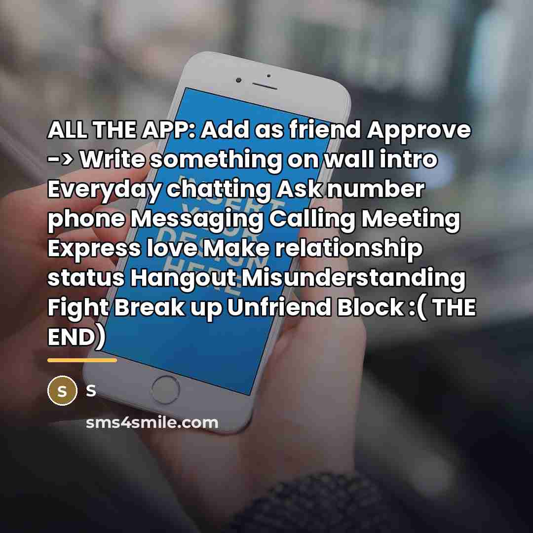 “ALL THE APP: Add as friend Approve -> Write something…” quote by S