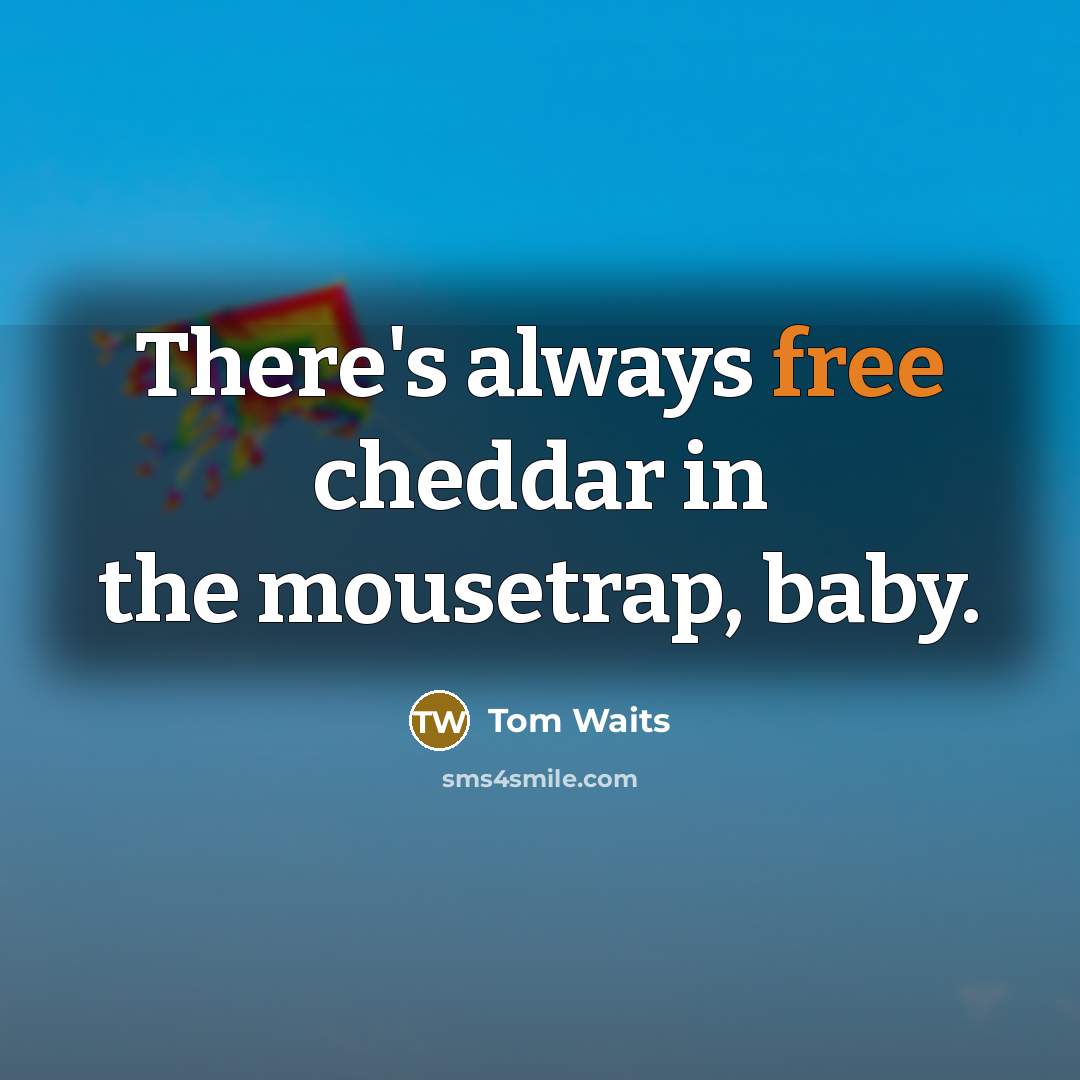 “There's always free cheddar in the mousetrap, baby.…” quote by Tom Waits