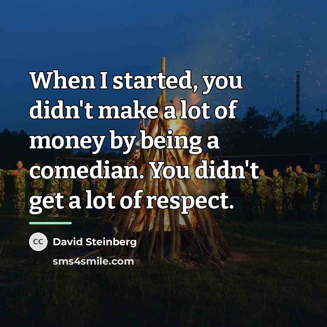 “When I started, you didn't make a lot of money…” quote by David Steinberg