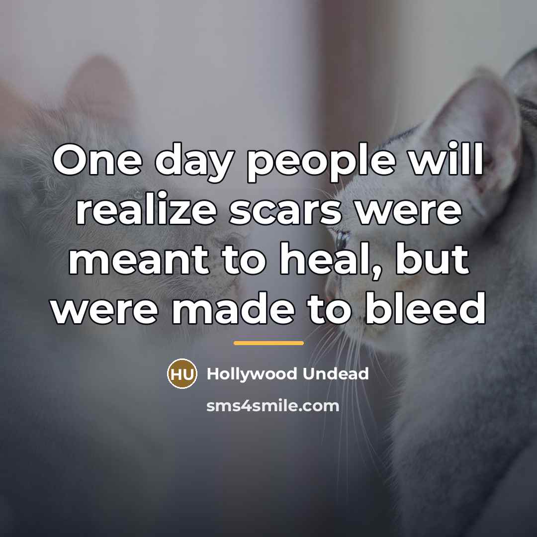 “One day people will realize scars were meant to heal,…” quote by Hollywood Undead
