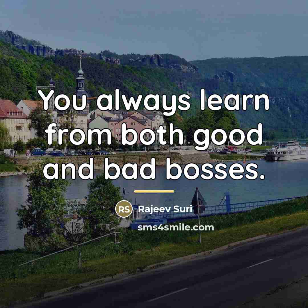 “You always learn from both good and bad bosses.…” quote by Rajeev Suri
