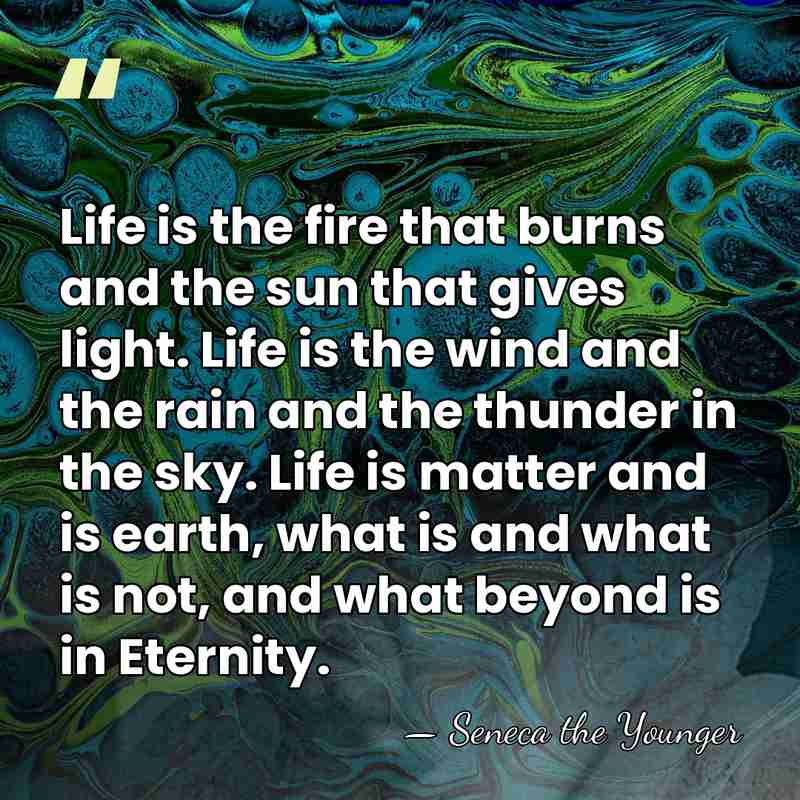 Life is the fire that burns and the sun that gives light.&hellip; - Seneca the Younger
