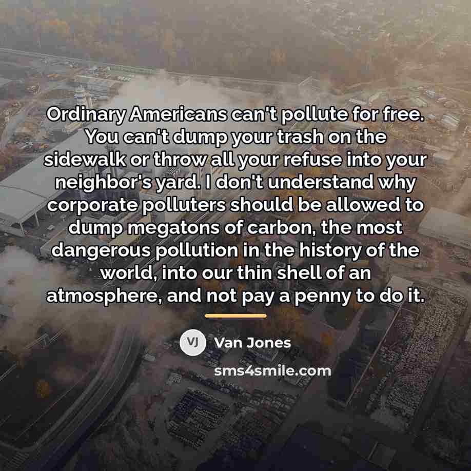 “Ordinary Americans can't pollute for free. You can't dump your…” quote by Van Jones