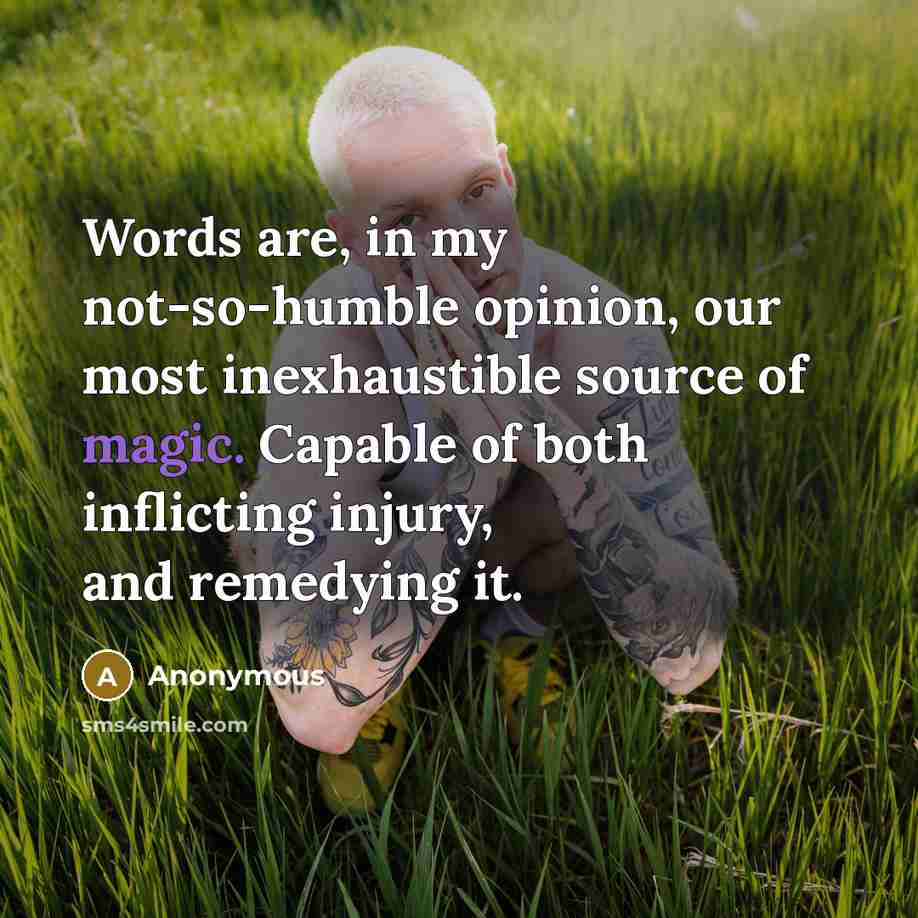 “Words are, in my not-so-humble opinion, our most inexhaustible source…” quote by Anonymous