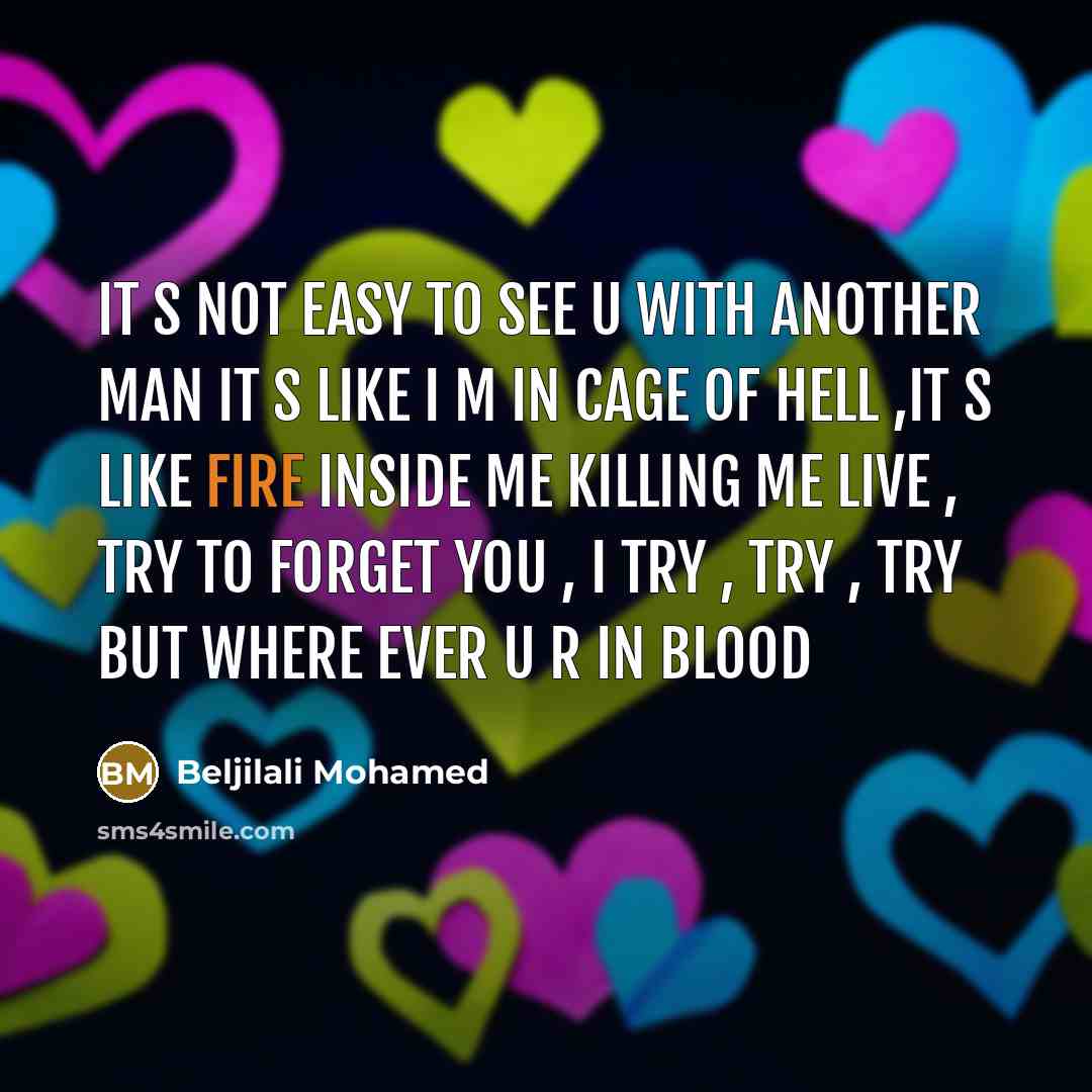 “It s not easy to see u with another man…” quote by Beljilali Mohamed