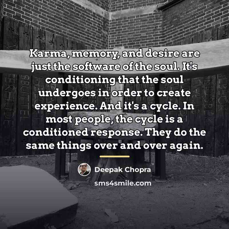 “Karma, memory, and desire are just the software of the…” quote by Deepak Chopra