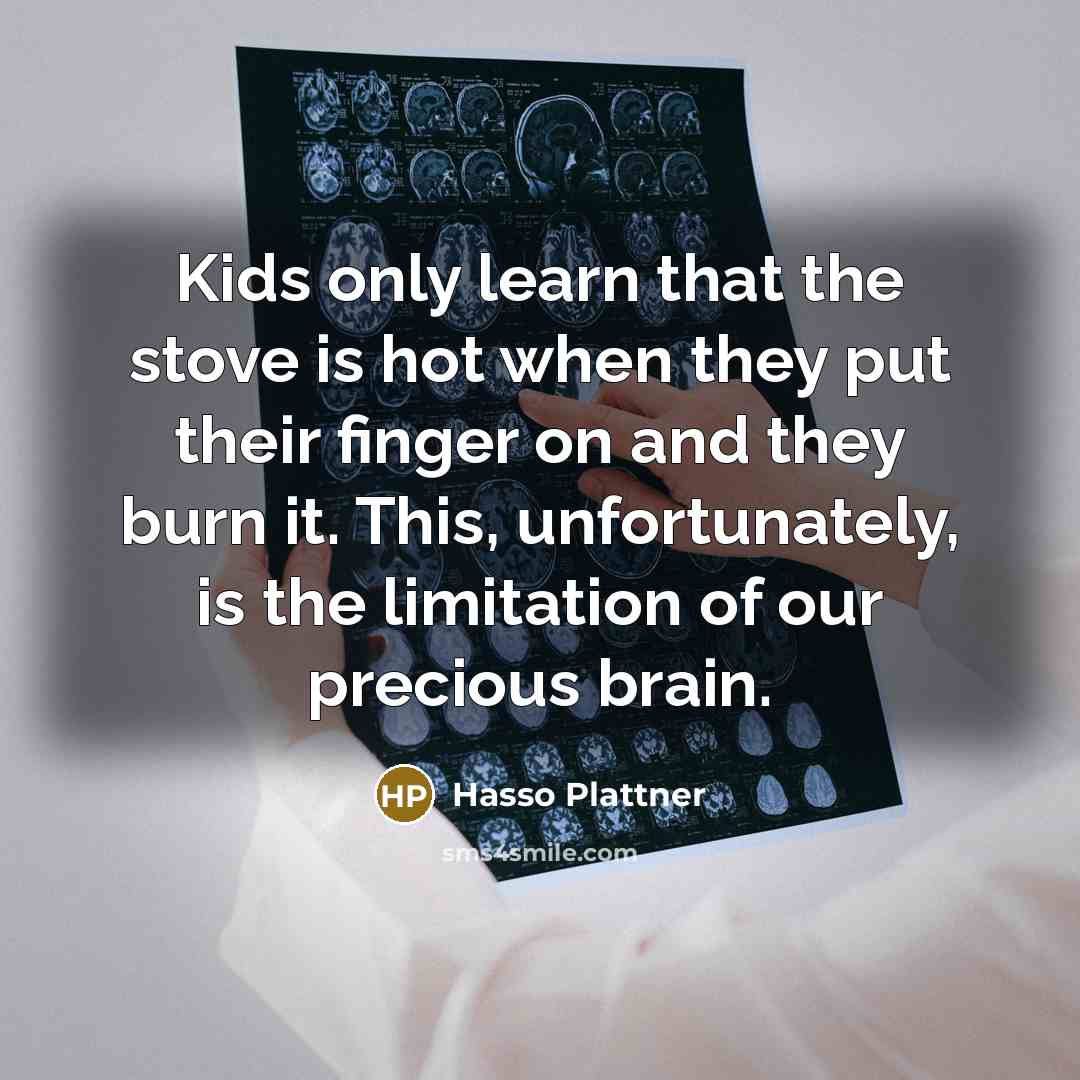 “Kids only learn that the stove is hot when they…” quote by Hasso Plattner