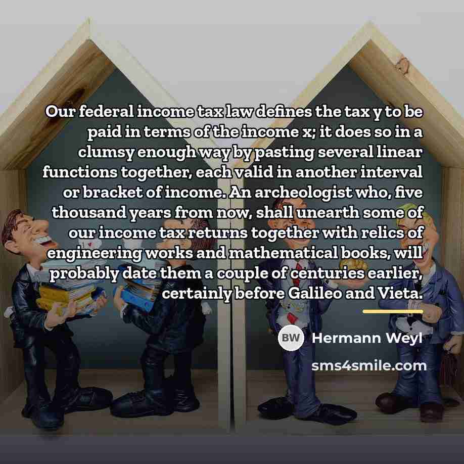“Our federal income tax law defines the tax y to…” quote by Hermann Weyl