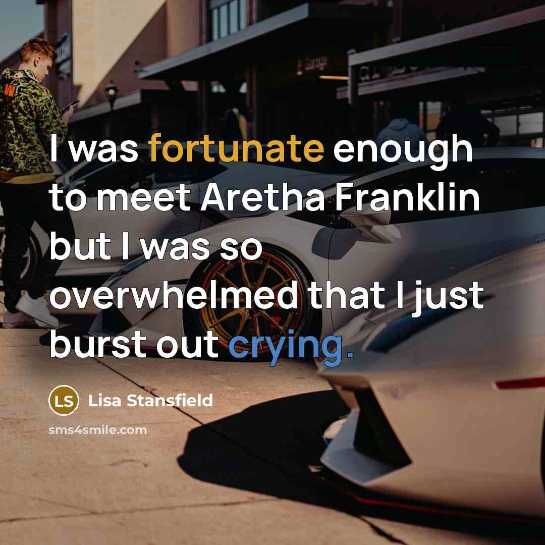 “I was fortunate enough to meet Aretha Franklin but I…” quote by Lisa Stansfield