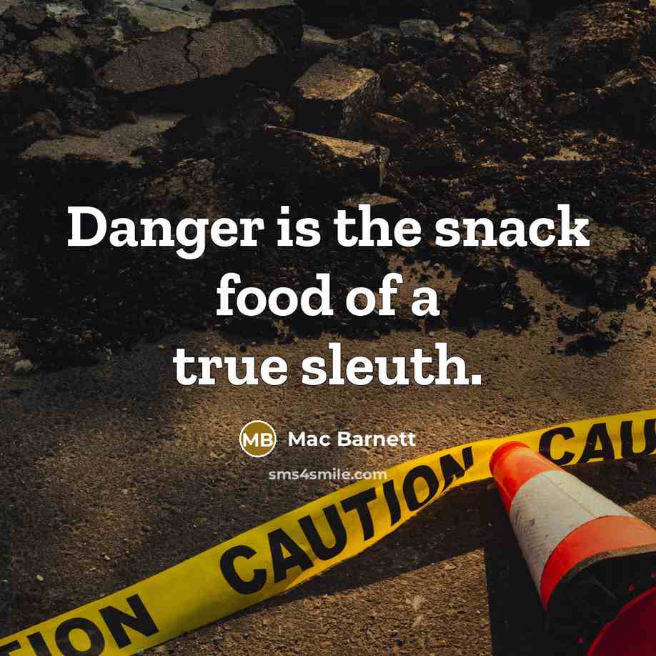 “Danger is the snack food of a true sleuth.…” quote by Mac Barnett