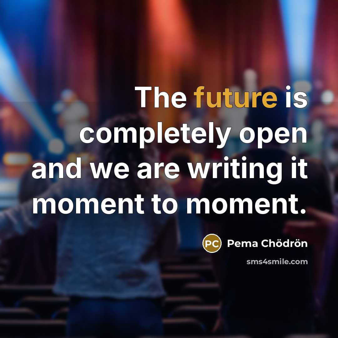 “The future is completely open and we are writing it…” quote by Pema Chodron