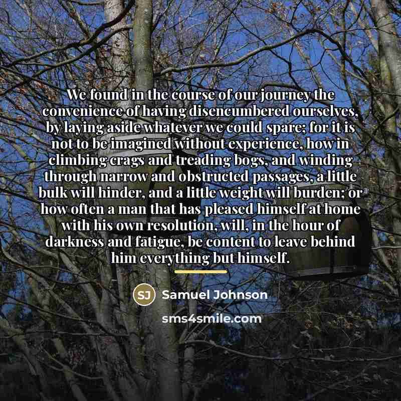 “We found in the course of our journey the convenience…” quote by Samuel Johnson