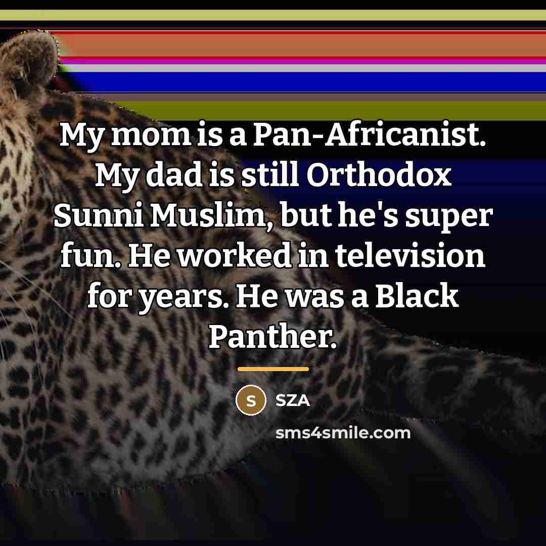 “My mom is a Pan-Africanist. My dad is still Orthodox…” quote by SZA