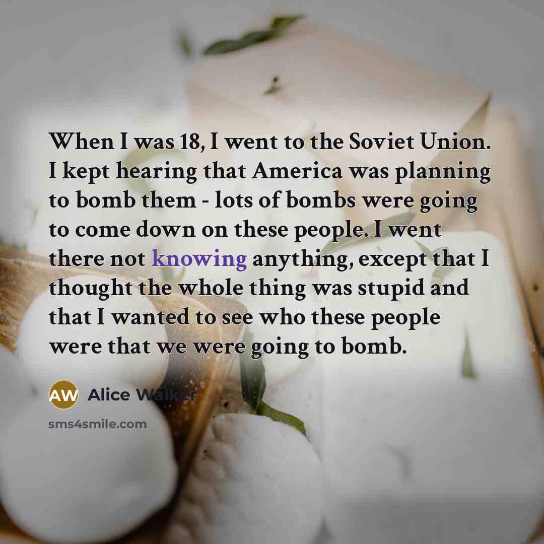 “When I was 18, I went to the Soviet Union.…” quote by Alice Walker