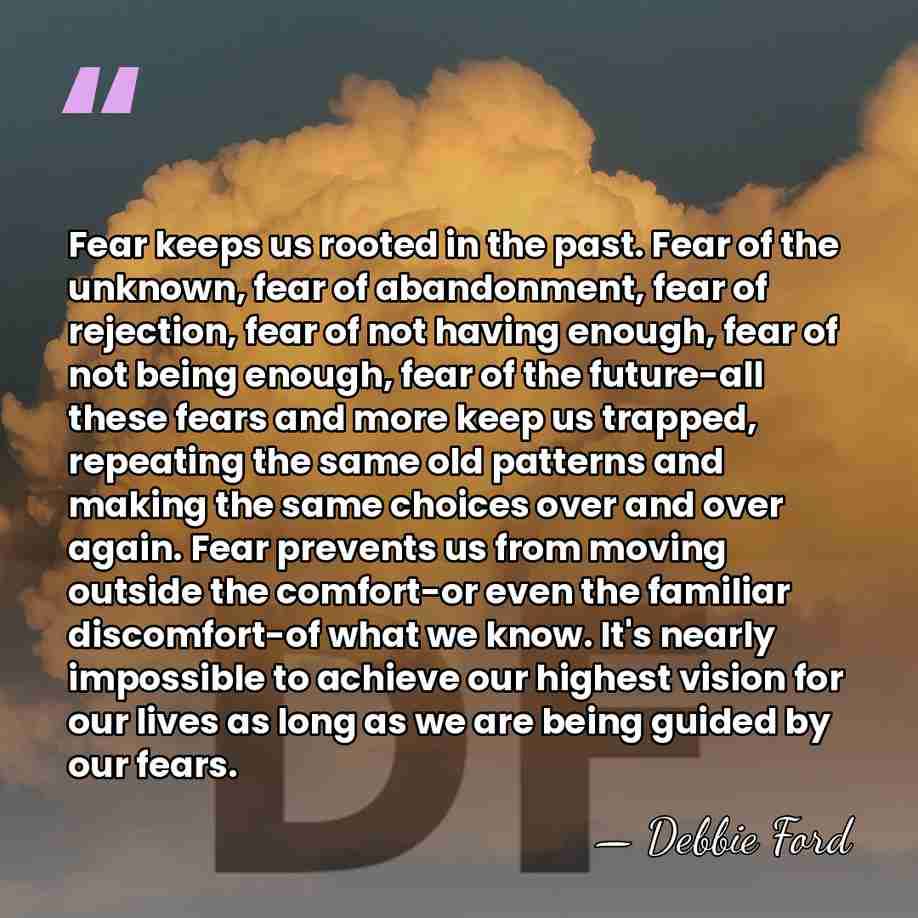 Fear keeps us rooted in the past. Fear of the unknown, fear&hellip; - Debbie Ford