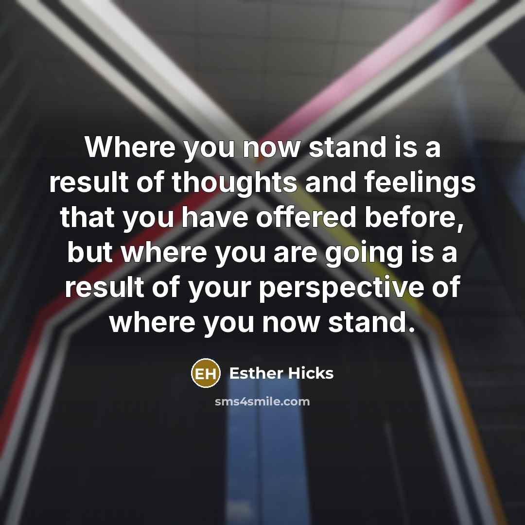 “Where you now stand is a result of thoughts and…” quote by Esther Hicks