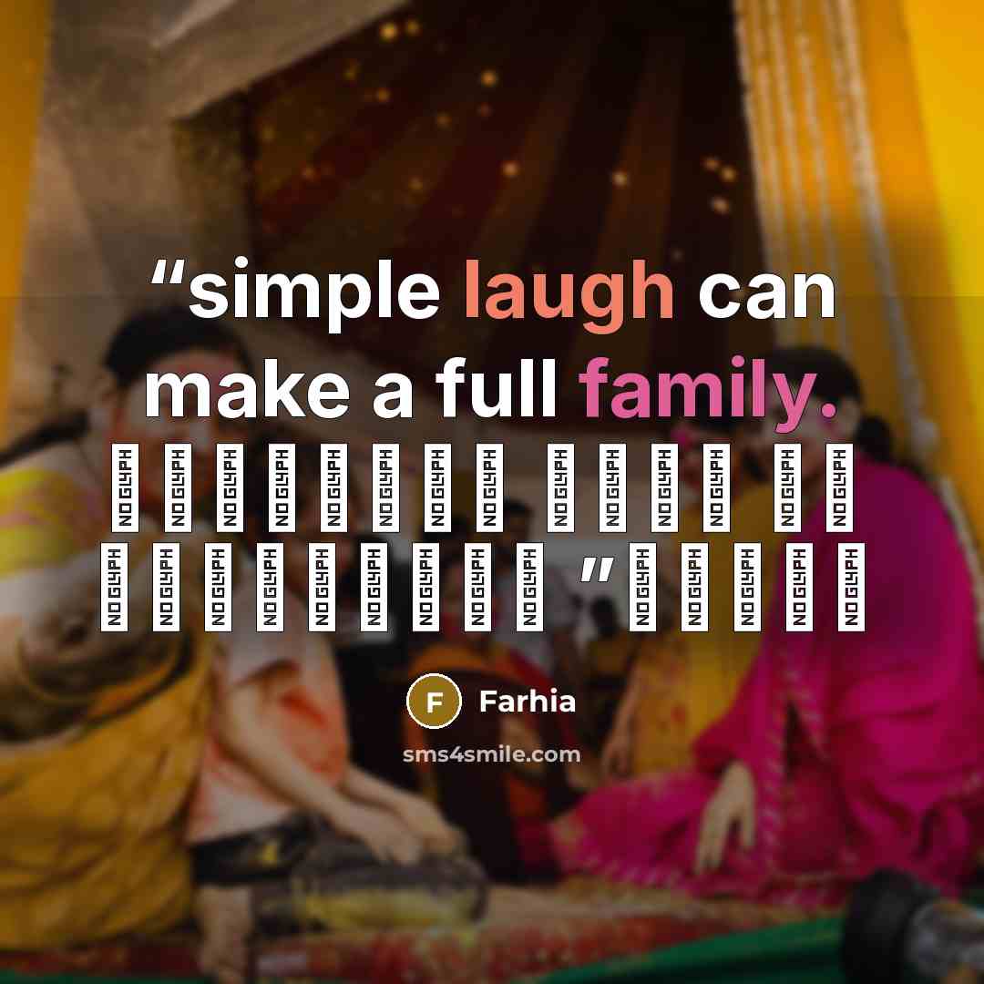 “simple laugh can make a full family. ضحك بسيطة يمكن أن تجعل عائلة كاملة” quote by Farhia