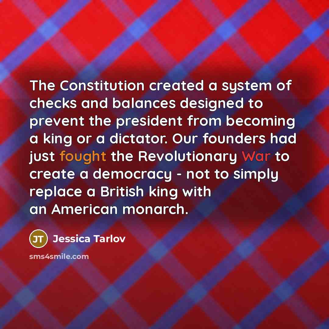 “The Constitution created a system of checks and balances designed…” quote by Jessica Tarlov