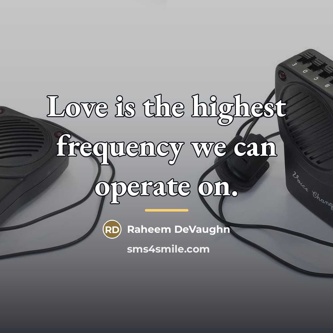 “Love is the highest frequency we can operate on.…” quote by Raheem DeVaughn