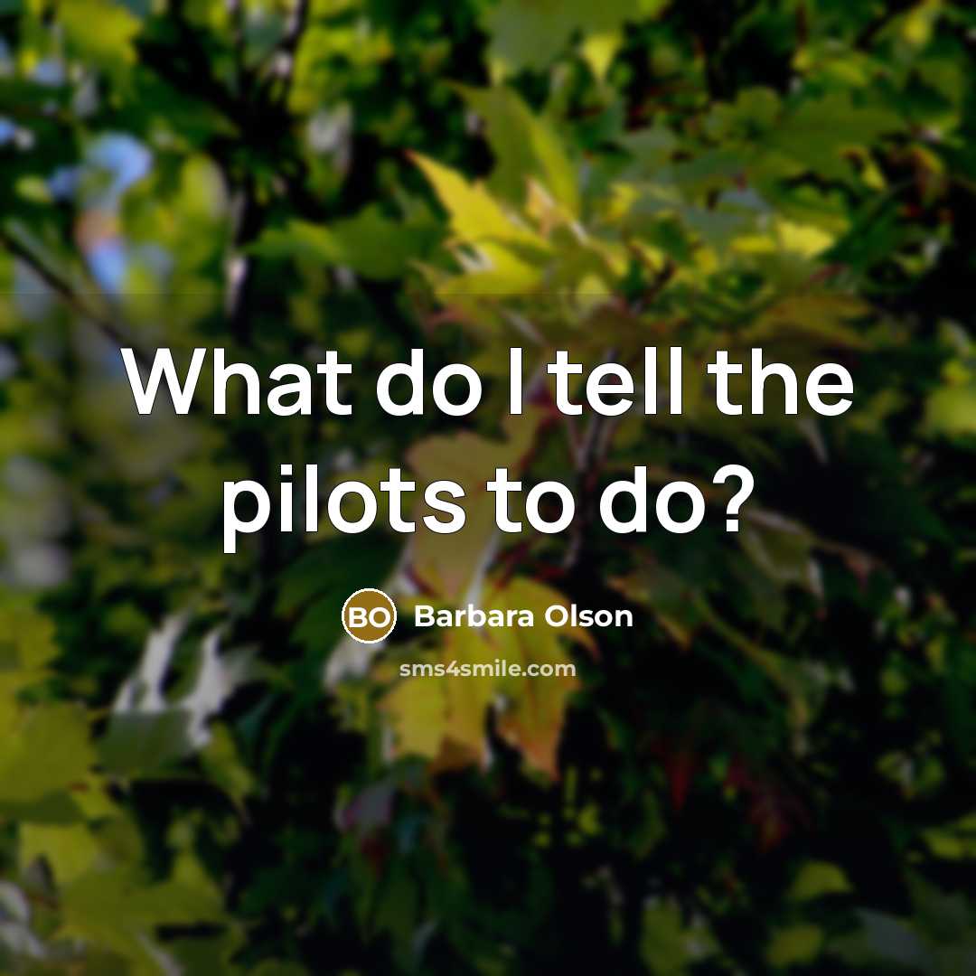 “What do I tell the pilots to do?…” quote by Barbara Olson