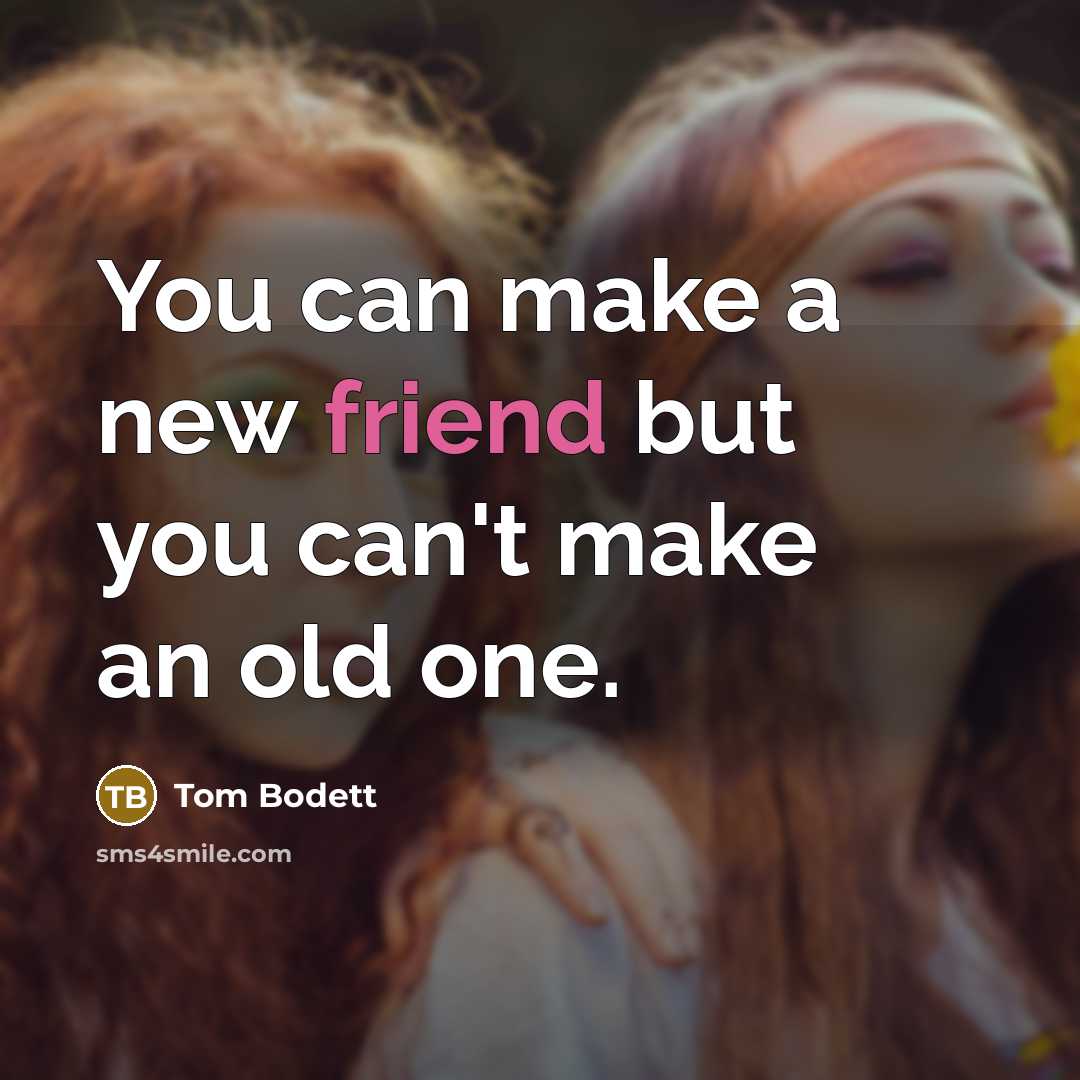“You can make a new friend but you can't make…” quote by Tom Bodett