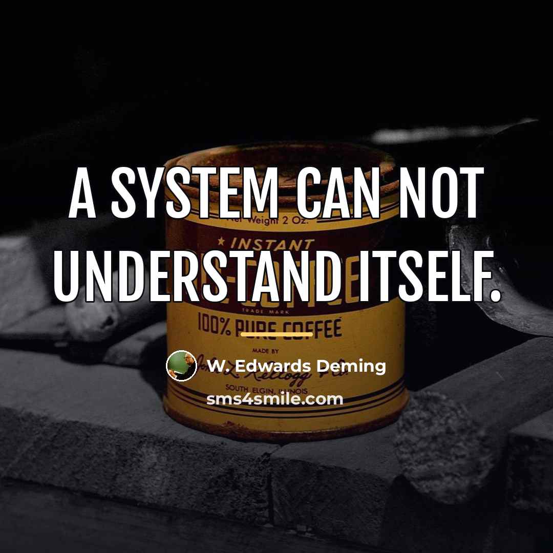 “A system can not understand itself.…” quote by W. Edwards Deming