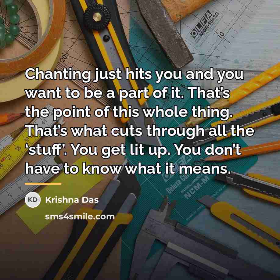 “Chanting just hits you and you want to be a…” quote by Krishna Das