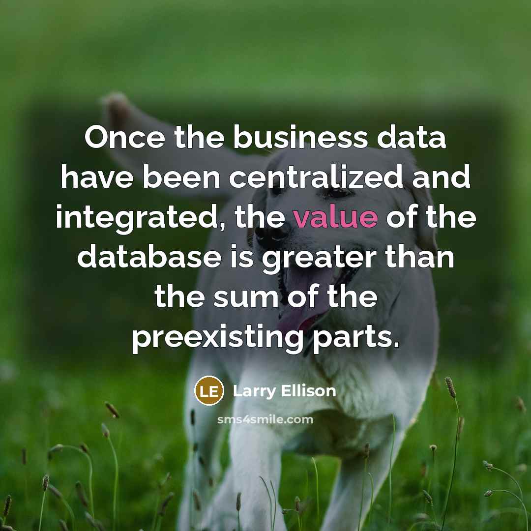 “Once the business data have been centralized and integrated, the…” quote by Larry Ellison
