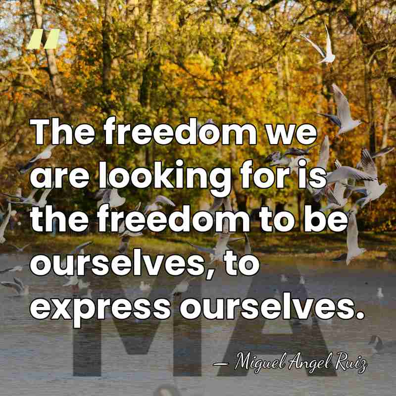 The freedom we are looking for is the freedom to be ourselves,&hellip; - Miguel Angel Ruiz