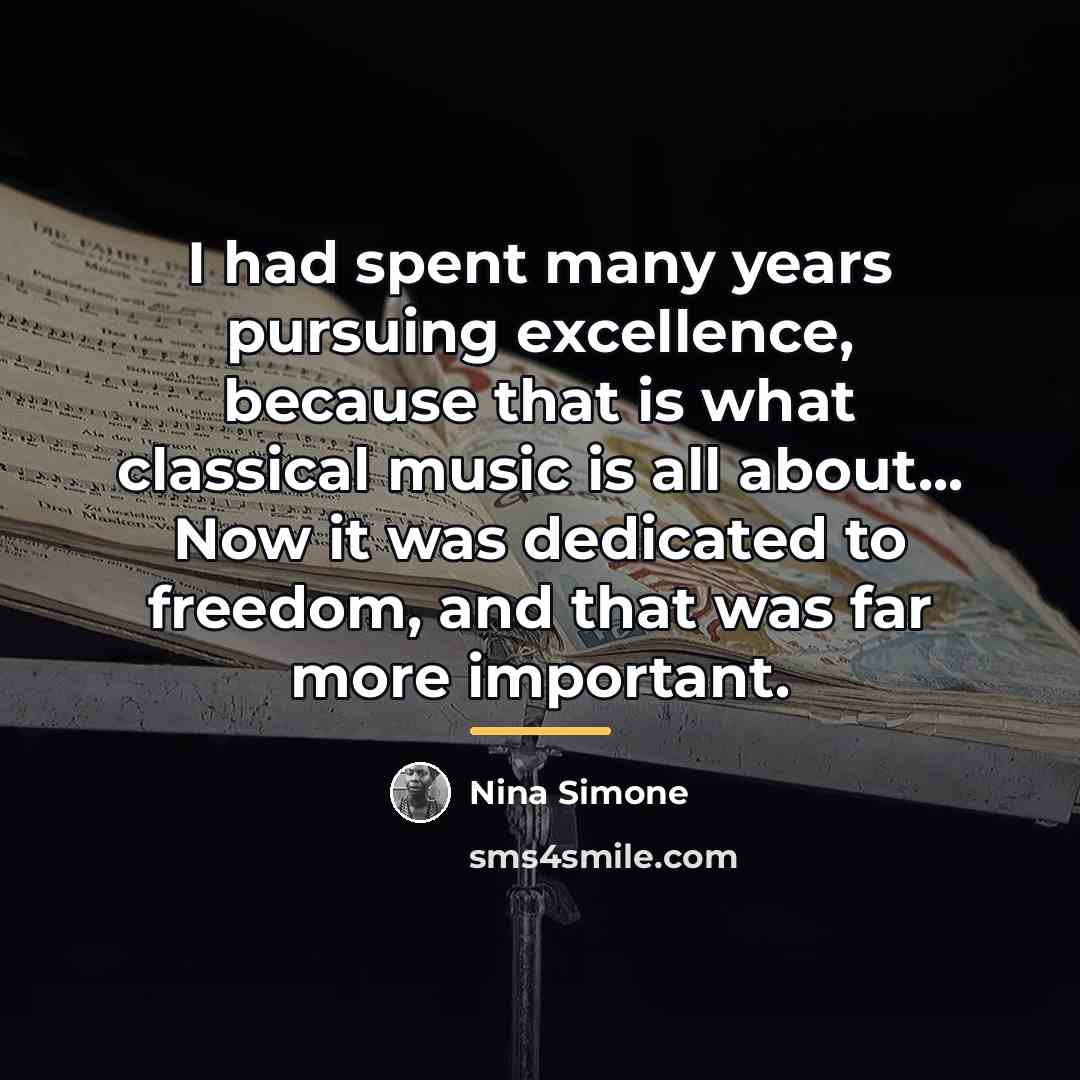 “I had spent many years pursuing excellence, because that is…” quote by Nina Simone
