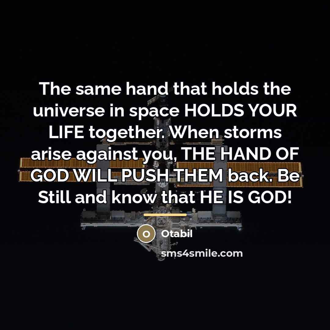 “The same hand that holds the universe in space HOLDS…” quote by Otabil