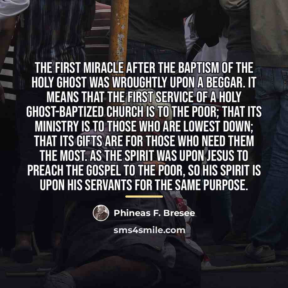 “The first miracle after the baptism of the Holy Ghost…” quote by Anonymous