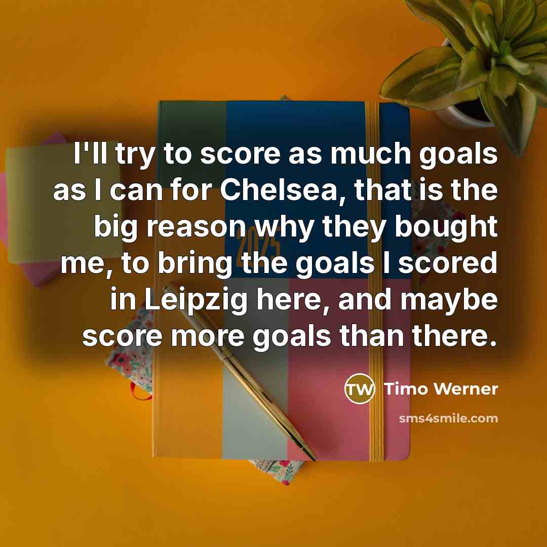 “I'll try to score as much goals as I can…” quote by Timo Werner