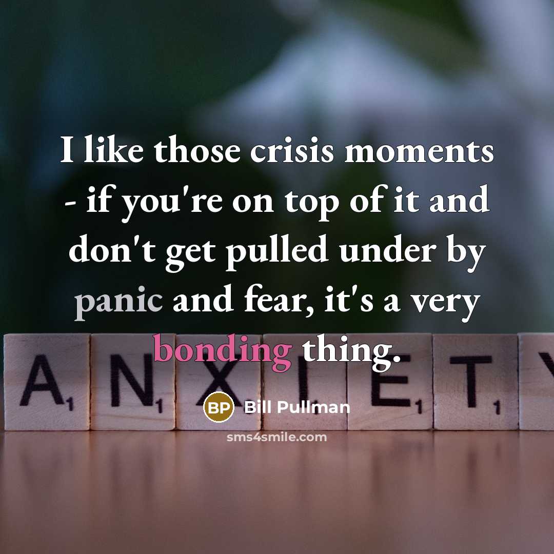 “I like those crisis moments - if you're on top…” quote by Bill Pullman
