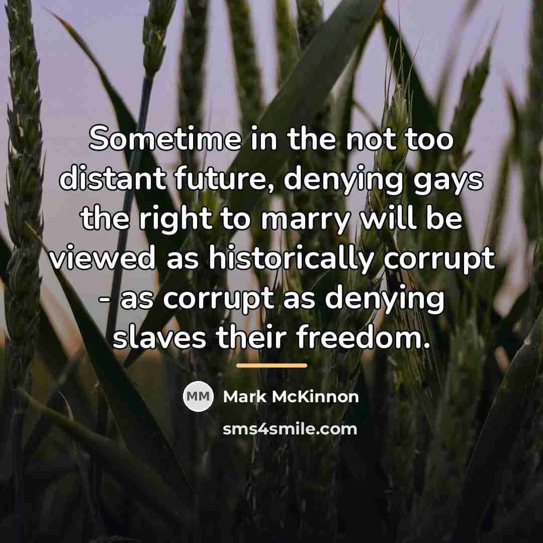 “Sometime in the not too distant future, denying gays the…” quote by Mark McKinnon