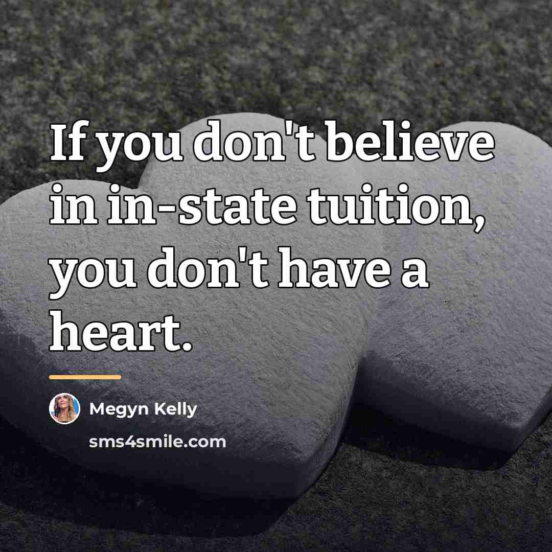 “If you don't believe in in-state tuition, you don't have…” quote by Megyn Kelly