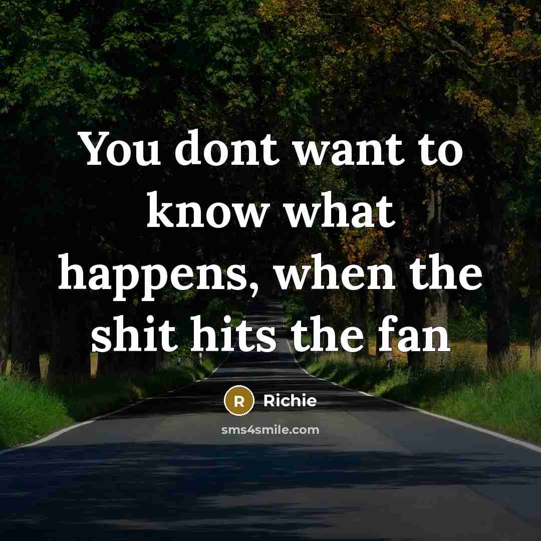 “You dont want to know what happens, when the shit…” quote by Richie