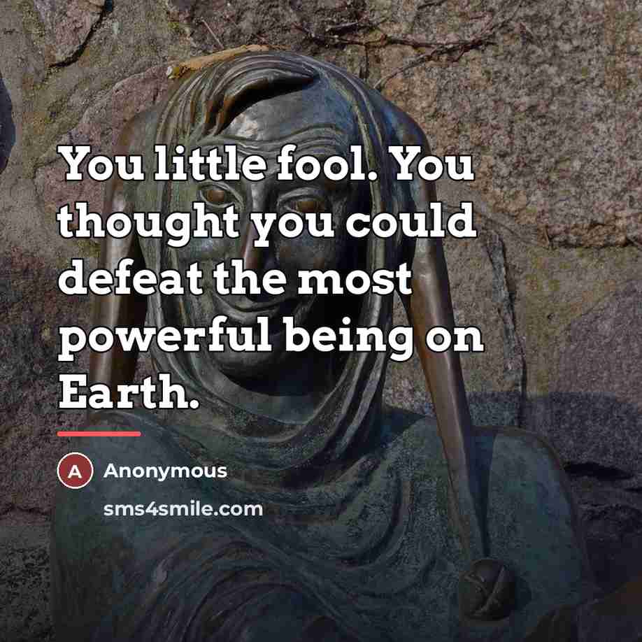 “You little fool. You thought you could defeat the most…” quote by Anonymous