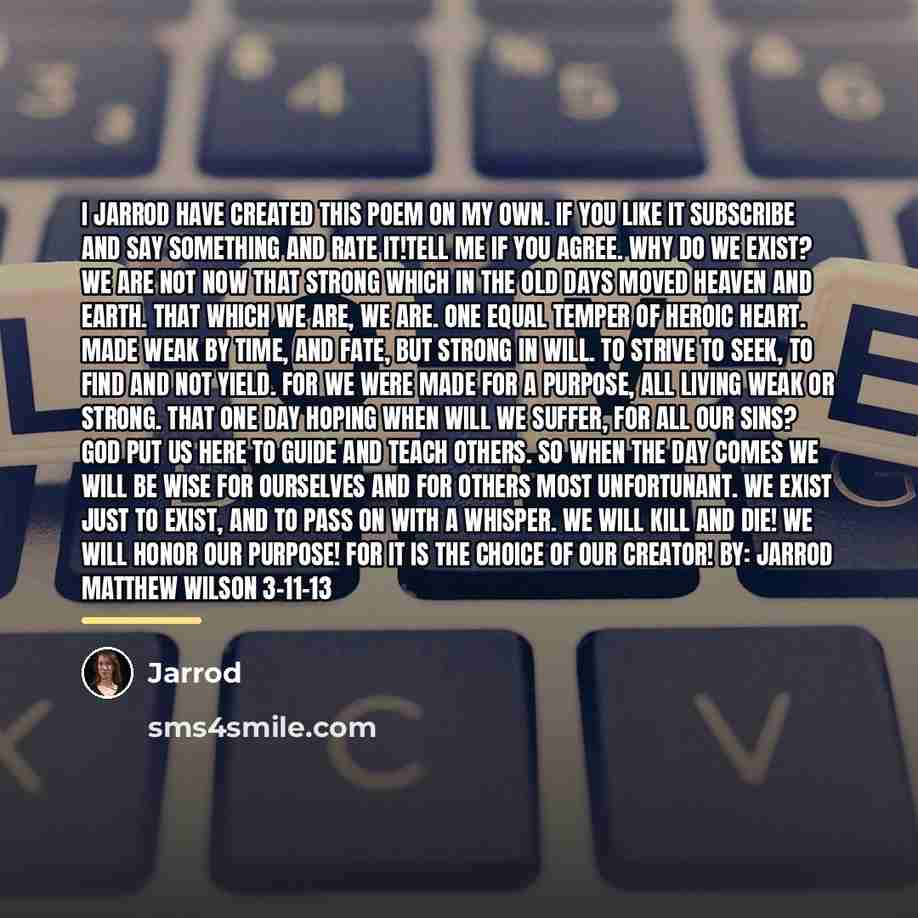 “I Jarrod have created this poem on my own. If…” quote by Jarrod