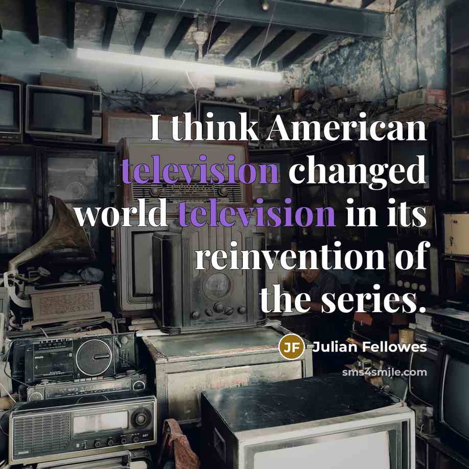 “I think American television changed world television in its reinvention of the series.” quote by Julian Fellowes