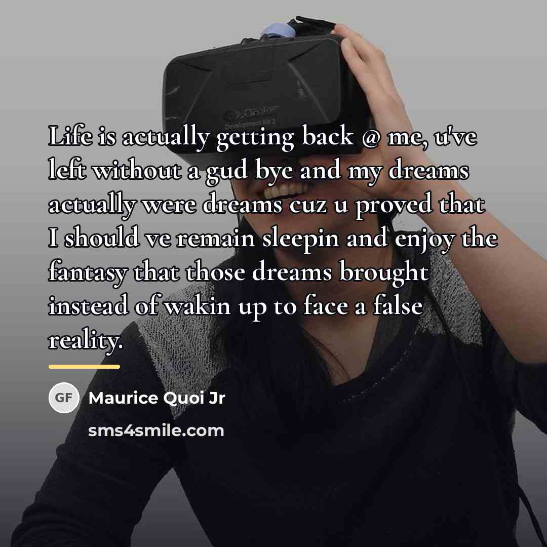 “Life is actually getting back @ me, u've left without…” quote by Maurice Quoi Jr