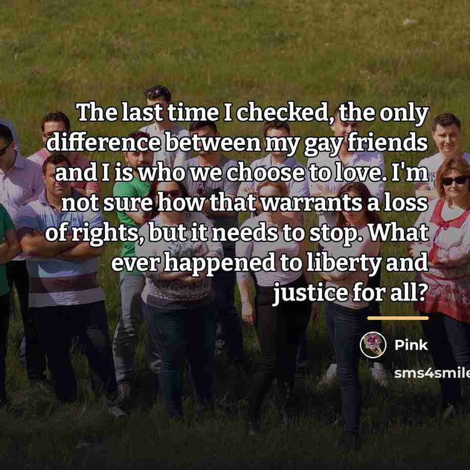 “The last time I checked, the only difference between my…” quote by Pink