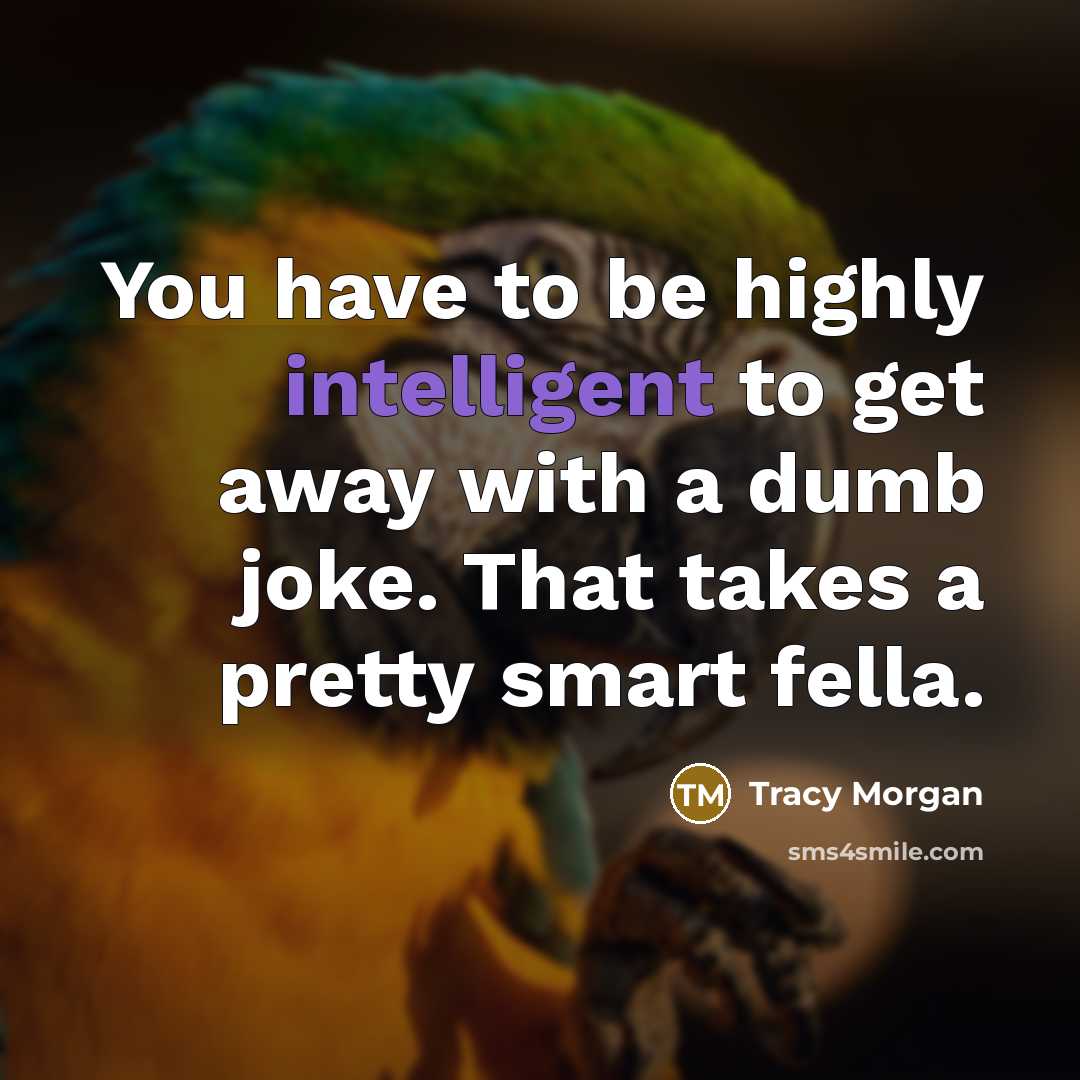 “You have to be highly intelligent to get away with…” quote by Tracy Morgan