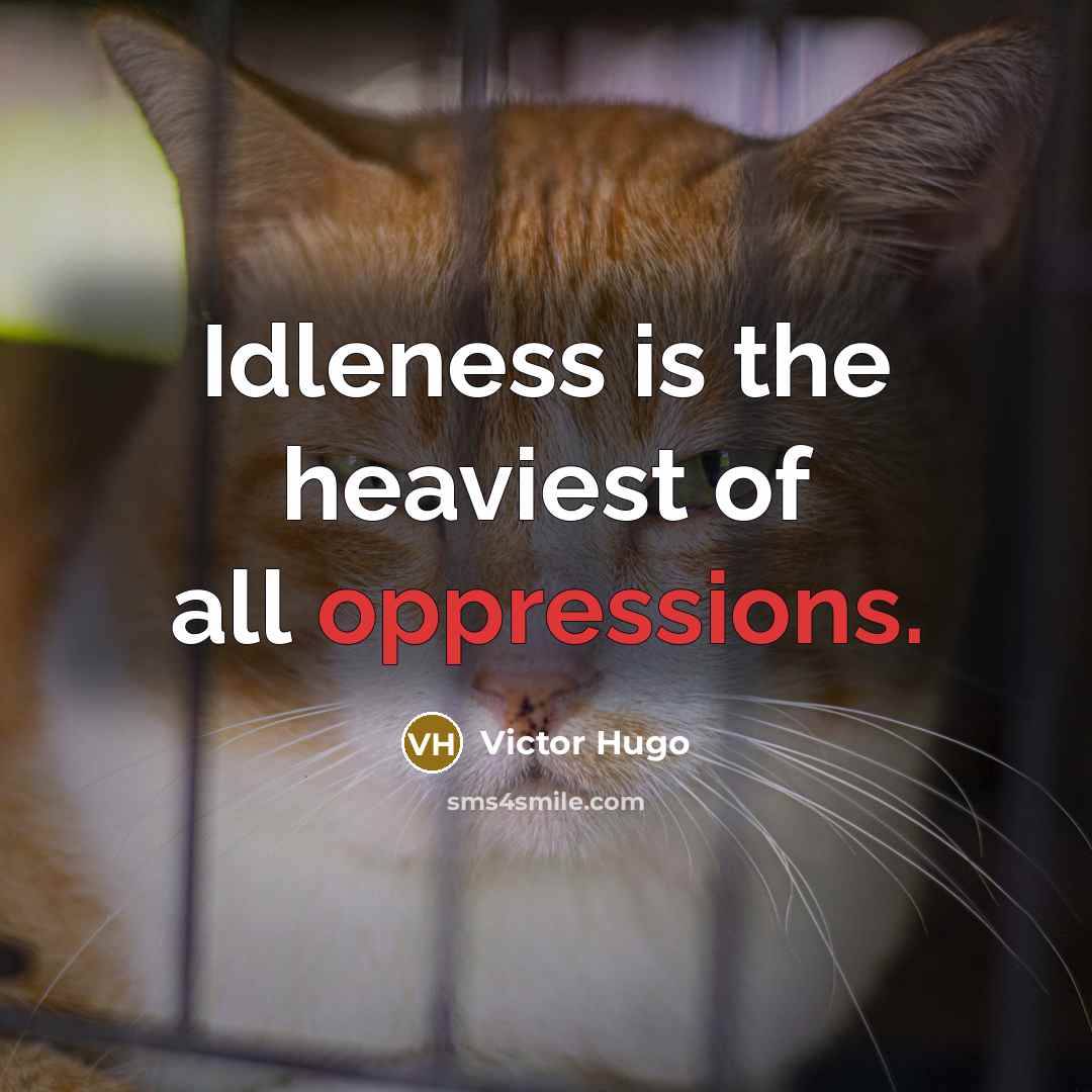 “Idleness is the heaviest of all oppressions.” quote by Victor Hugo